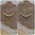 Load image into Gallery viewer, Pearl Off White Lotus Flower Charm Necklace