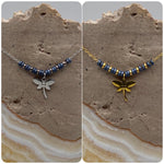 Load image into Gallery viewer, Metallic Dark Blue Dragonfly Charm Necklace