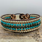 Load image into Gallery viewer, Silver Turquoise Olive Picasso Green Tabatha