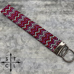 Load image into Gallery viewer, Key Fob Chevron White Black Mix Pink