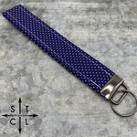 Load image into Gallery viewer, Key Fob Blue White Dot