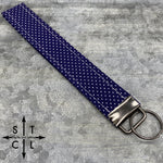 Load image into Gallery viewer, Key Fob Blue White Dot