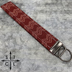Load image into Gallery viewer, Key Fob Chevron Maroon Off White