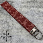 Load image into Gallery viewer, Key Fob Chevron Maroon Off White