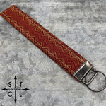 Load image into Gallery viewer, Key Fob Chevron Maroon Beige