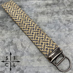 Load image into Gallery viewer, Key Fob Navy Floral On Beige