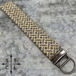 Load image into Gallery viewer, Key Fob Navy Floral On Beige