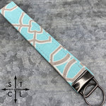 Load image into Gallery viewer, Key Fob Trellis Light Blue