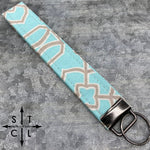 Load image into Gallery viewer, Key Fob Trellis Light Blue