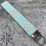 Load image into Gallery viewer, Key Fob Trellis Light Blue