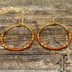 Load image into Gallery viewer, Burnt Orange Amber Earrings