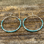 Load image into Gallery viewer, Teal Amber Earrings