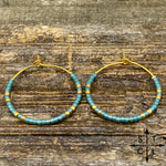 Load image into Gallery viewer, Teal Amber Earrings