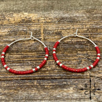 Load image into Gallery viewer, Matte Red Amber Earrings