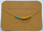 Load image into Gallery viewer, Morse Code Necklace MOTHER Gold