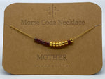 Load image into Gallery viewer, Morse Code Necklace MOTHER Gold
