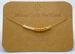 Load image into Gallery viewer, Morse Code Necklace MOTHER Gold