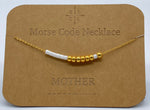 Load image into Gallery viewer, Morse Code Necklace MOTHER Gold