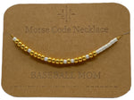Load image into Gallery viewer, Morse Code Necklace BASEBALL MOM Gold