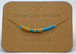 Load image into Gallery viewer, Morse Code Necklace BAND MOM Gold