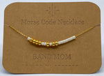 Load image into Gallery viewer, Morse Code Necklace BAND MOM Gold