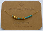 Load image into Gallery viewer, Morse Code Necklace BAND MOM Gold