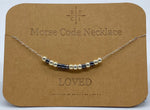Load image into Gallery viewer, Morse Code Necklace LOVED Silver