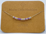 Load image into Gallery viewer, Morse Code Necklace LOVED Silver