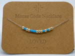 Load image into Gallery viewer, Morse Code Necklace LOVED Silver