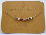 Load image into Gallery viewer, Morse Code Necklace LOVED Silver