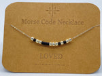 Load image into Gallery viewer, Morse Code Necklace LOVED Silver