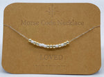 Load image into Gallery viewer, Morse Code Necklace LOVED Silver