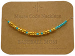 Load image into Gallery viewer, Morse Code Necklace BASEBALL MOM Gold