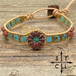 Load image into Gallery viewer, Picasso Turquoise Rust Bronze Daisy