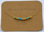Load image into Gallery viewer, Morse Code Necklace LOVED Gold