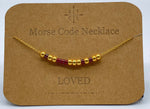 Load image into Gallery viewer, Morse Code Necklace LOVED Gold