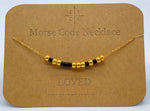 Load image into Gallery viewer, Morse Code Necklace LOVED Gold