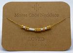 Load image into Gallery viewer, Morse Code Necklace LOVED Gold