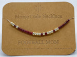 Load image into Gallery viewer, Morse Code Necklace FOOTBALL MOM Silver