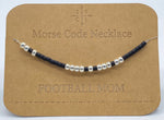 Load image into Gallery viewer, Morse Code Necklace FOOTBALL MOM Silver