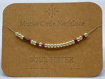Load image into Gallery viewer, Morse Code Necklace SOUL SISTER Silver