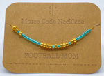 Load image into Gallery viewer, Morse Code Necklace FOOTBALL MOM Gold