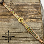 Load image into Gallery viewer, Picasso Beige Peacock Bronze Silver Turquoise Silver Daisy