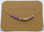 Load image into Gallery viewer, Morse Code Necklace MOMMA BEAR Silver