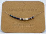 Load image into Gallery viewer, Morse Code Necklace MOMMA BEAR Silver