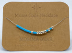Load image into Gallery viewer, Morse Code Necklace MOMMA BEAR Silver
