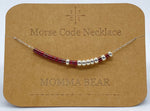 Load image into Gallery viewer, Morse Code Necklace MOMMA BEAR Silver