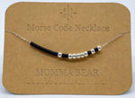 Load image into Gallery viewer, Morse Code Necklace MOMMA BEAR Silver