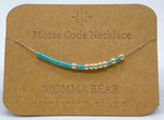 Load image into Gallery viewer, Morse Code Necklace MOMMA BEAR Silver