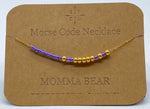 Load image into Gallery viewer, Morse Code Necklace MOMMA BEAR Gold